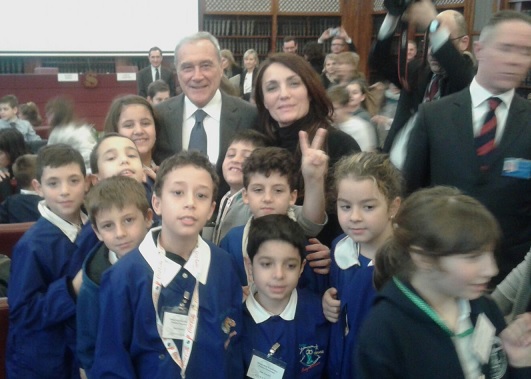Il presidente Grasso con i nostri alunni